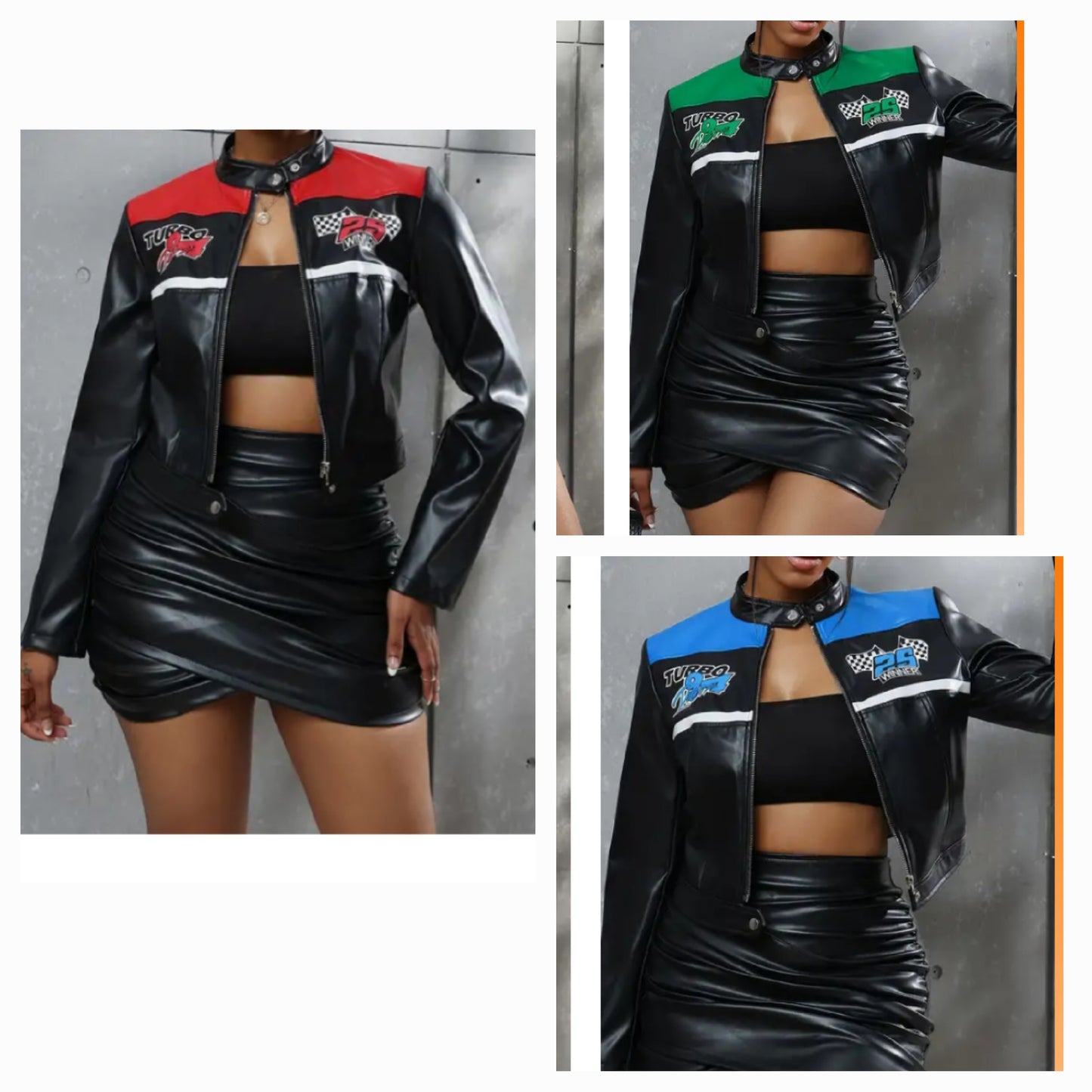 Faux Leather Racer Jacket