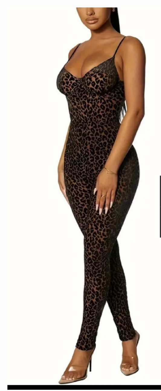 Mesh Cheetah Jumpsuit