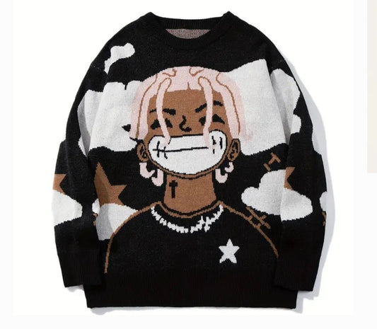 Graphic Sweater Black / Green