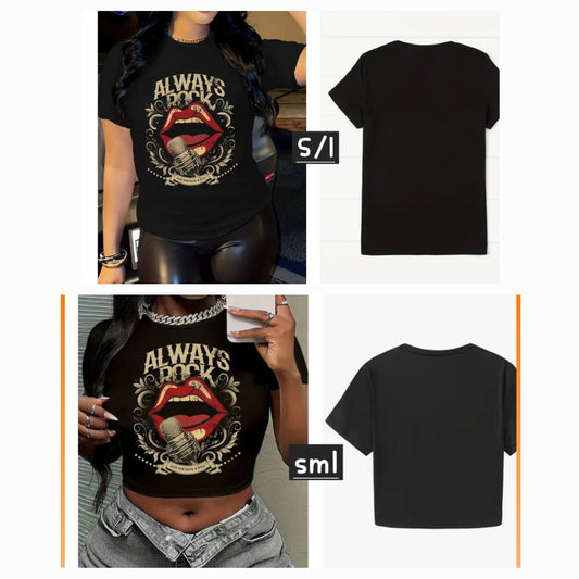 Mouth Rock Graphic Tee Crop /Long
