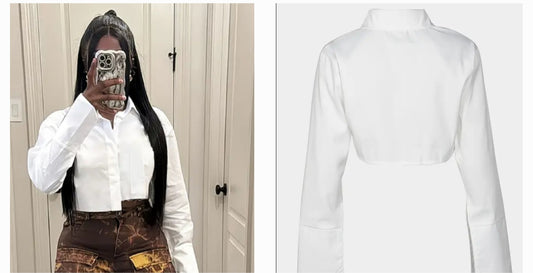 Uneven White Crop Top