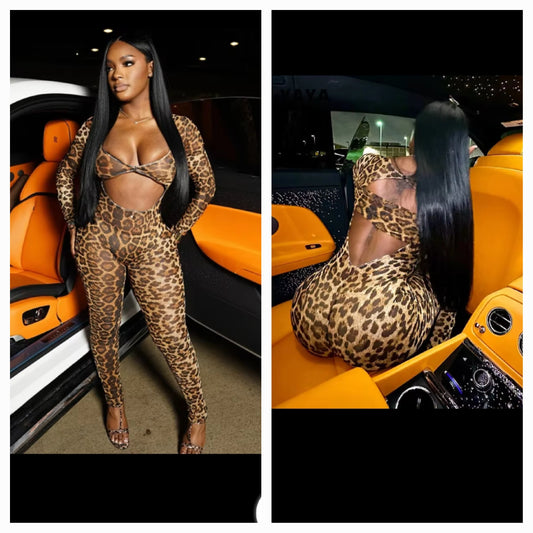 Cheetah Cutout Jumpsuit
