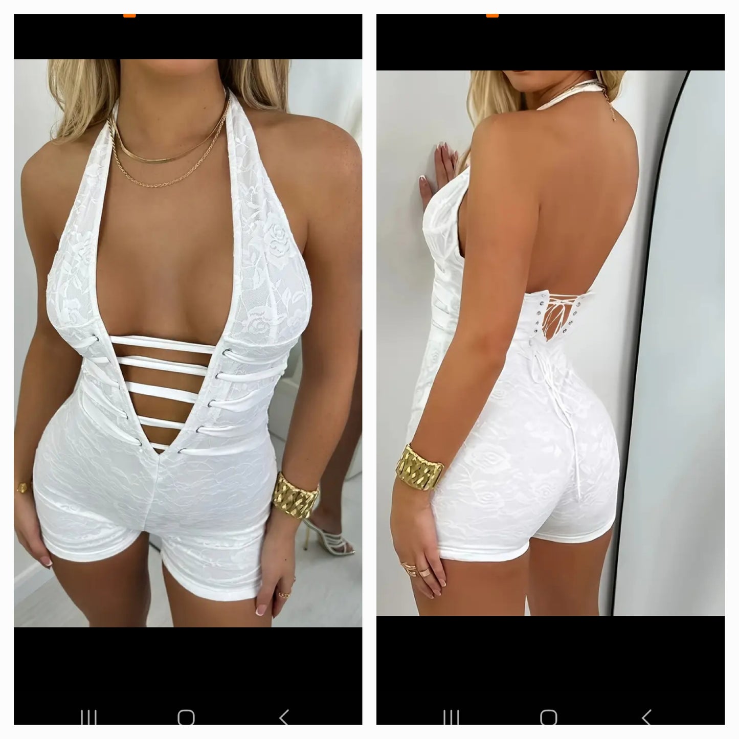 Halter top White Ribbon Romper
