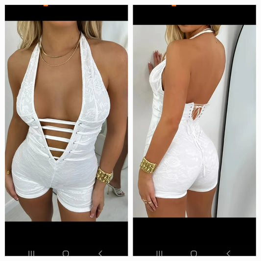 Halter top White Ribbon Romper