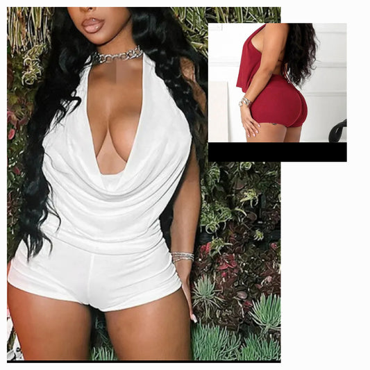 Backout Plunge Neckline Short Set