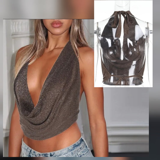 Backout Plunge neck Top