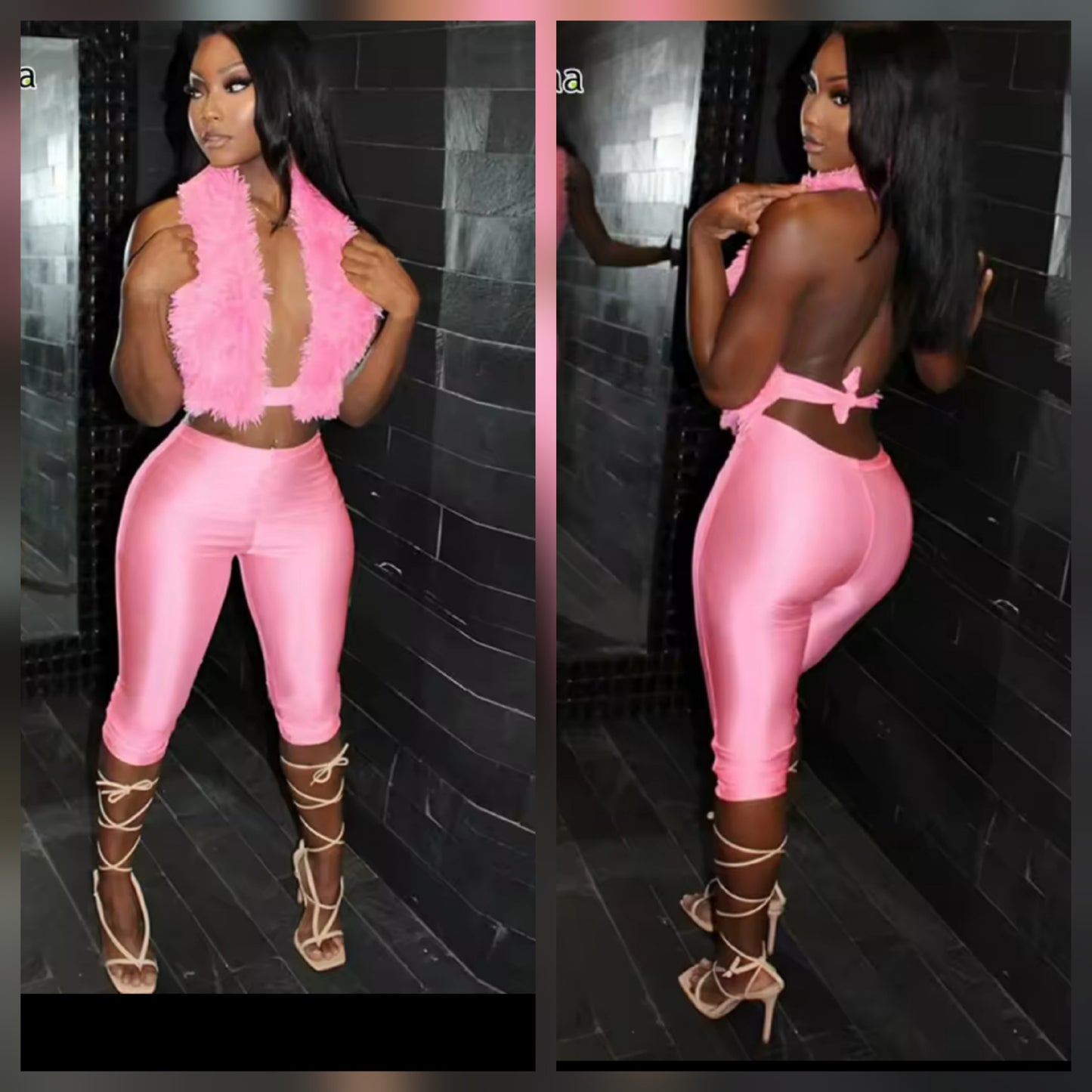 Capri Fur Pant set