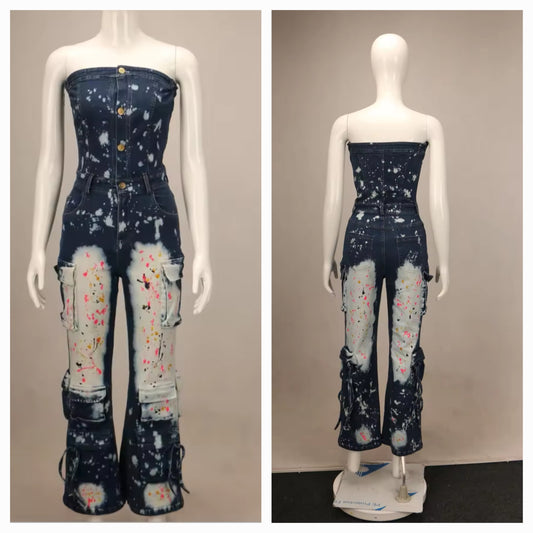 Graffiti DENIM Jumpsuit