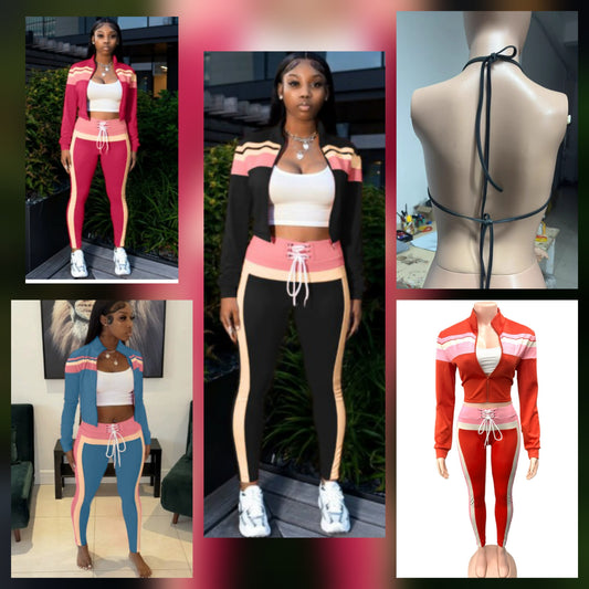 2pc Chill Color block Pant Set