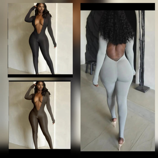 DEEP V PLUNGE JUMPSUIT