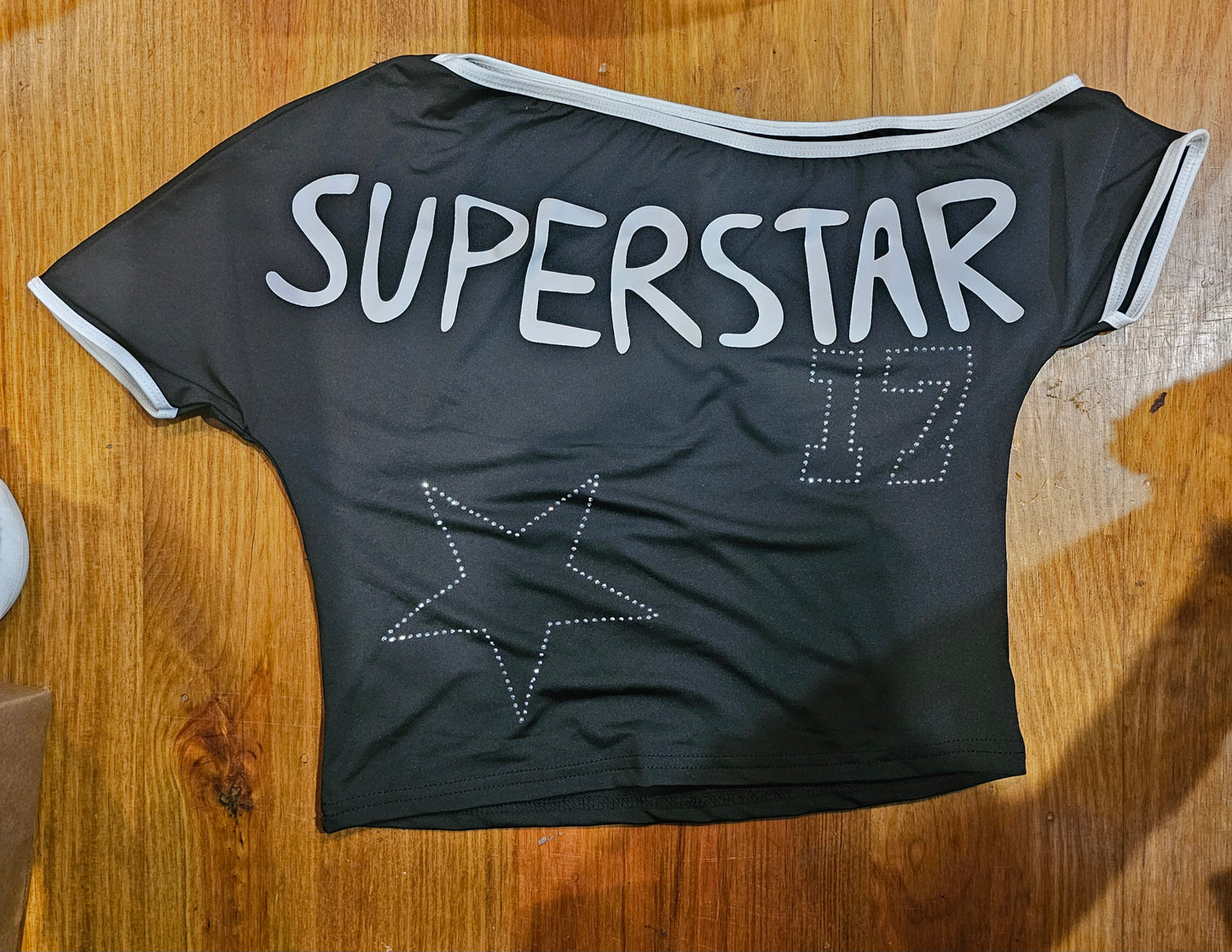Rhinestone Yellow Trim Graphic Tee Superstar or Black
