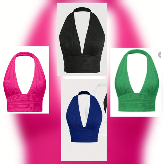 Rouged Halter Tops