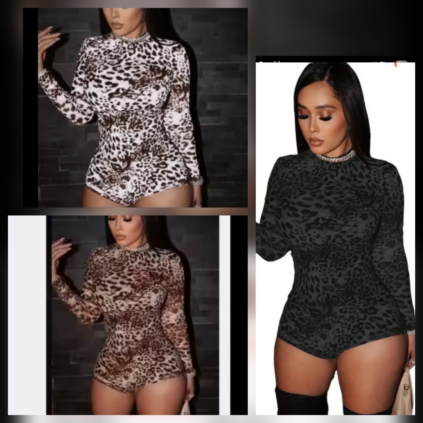 Cheetah Long Sleeve Romper