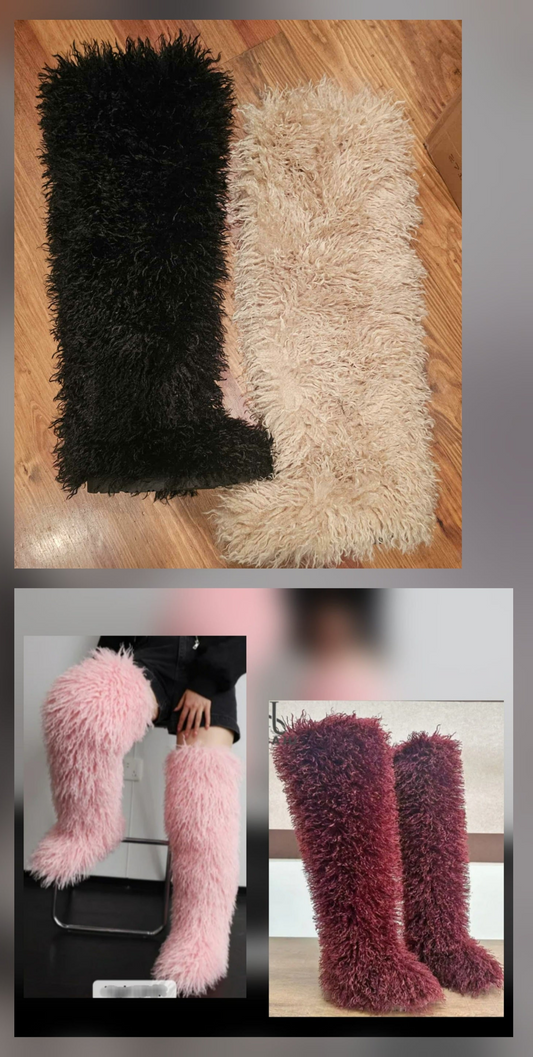 Mongolian Fur Thigh High Boot