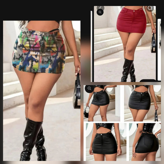 FAUX Leather Skirt - 3 Colors
