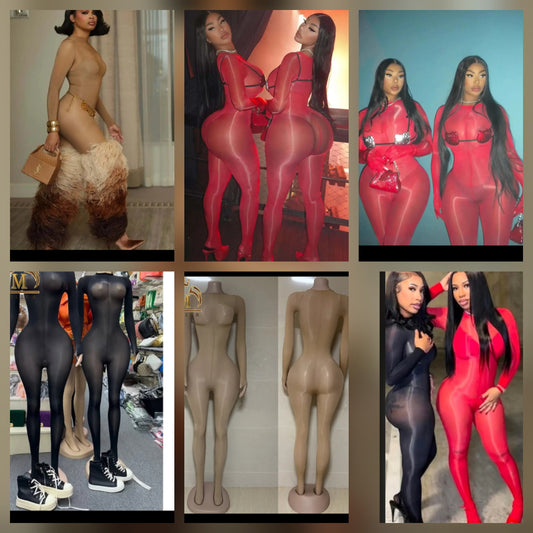 Mesh Jumpsuit Red or Black