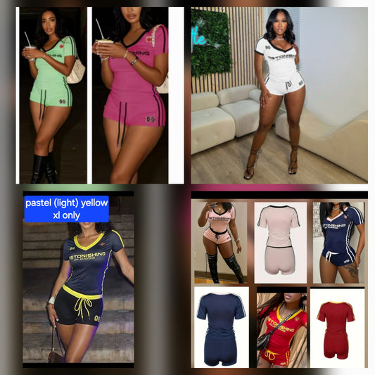 Chill Set -2Pc Detailed Trim Short Set - 5 colors