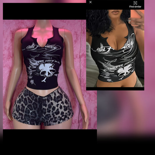 Graphic Tee Gothic Short Set