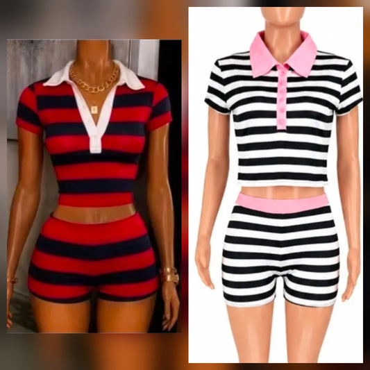 Stripe Short Set