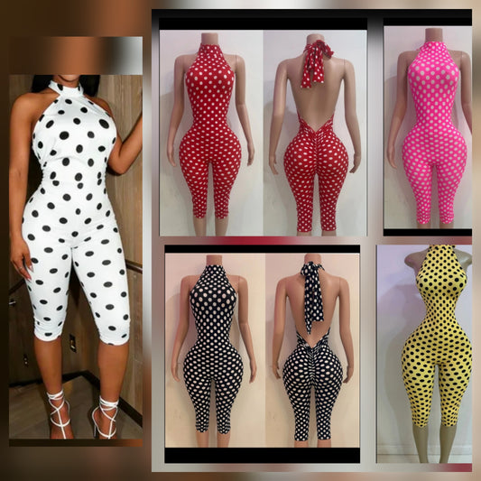 Polka Dot Capri Jumpsuit