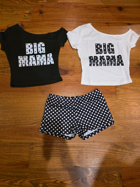 Mama Polka Dot Sassy Graphic short set