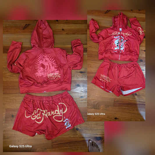 Graphic Chill Short Set Pink/Red