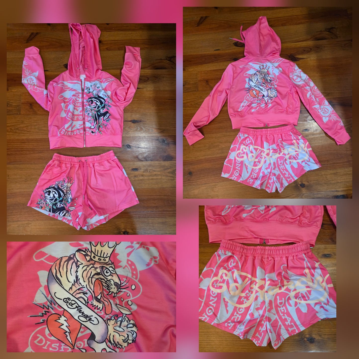 Graphic Chill Short Set Pink/Red
