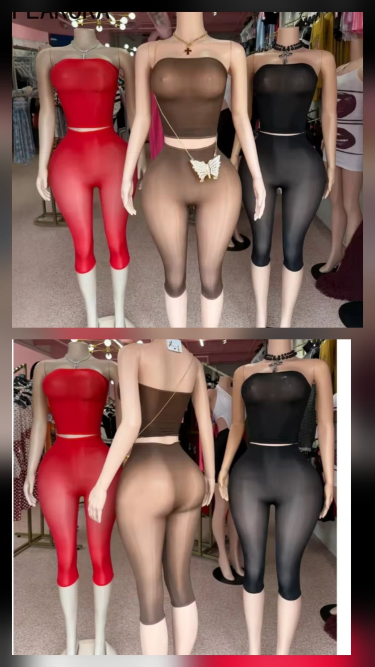 Mesh 2pc Capri Set