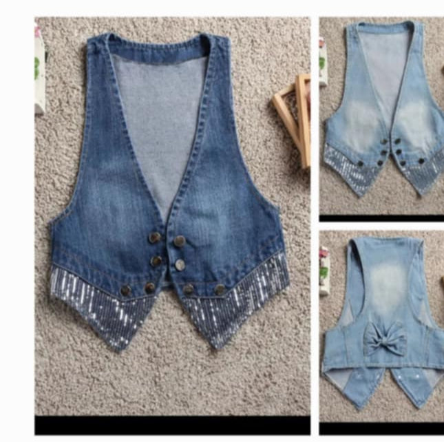 Denim Vest with Silver detail