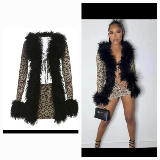 Thick FUR look Cheetah Dress