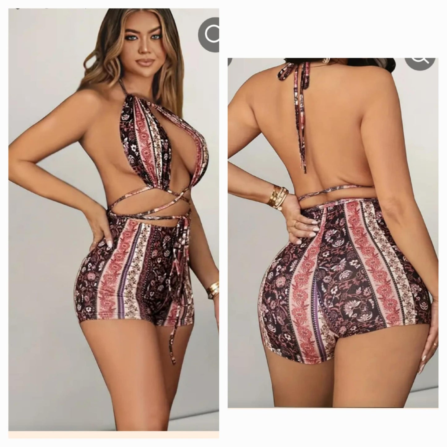 Halter top Paisley Short Set