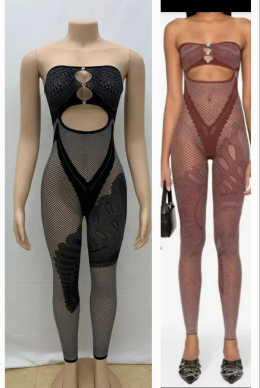 Tube Top Poster Jumpsuit 187
