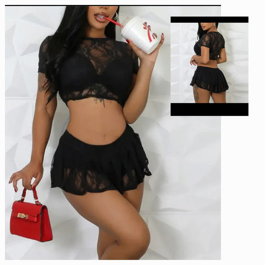 2PC Lace Short Set