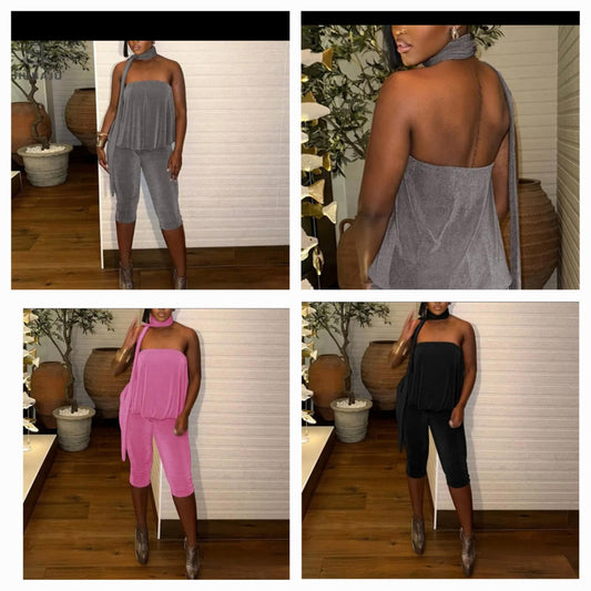 Tube top Capri Pant Set