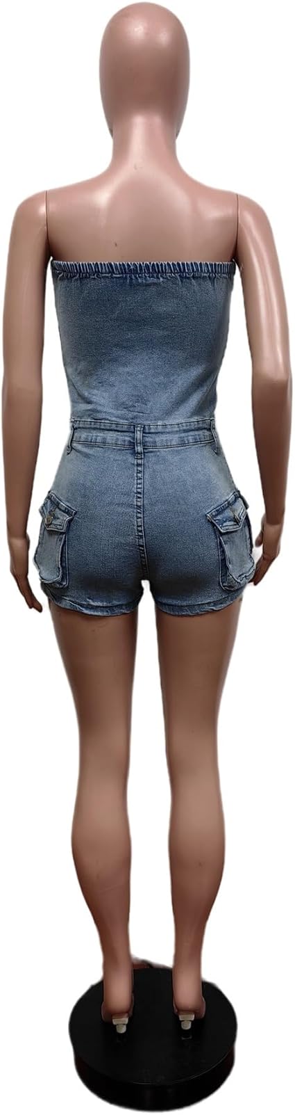 Strapless Denim Romper