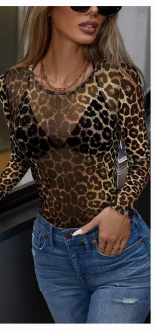 Mesh Chetah Top