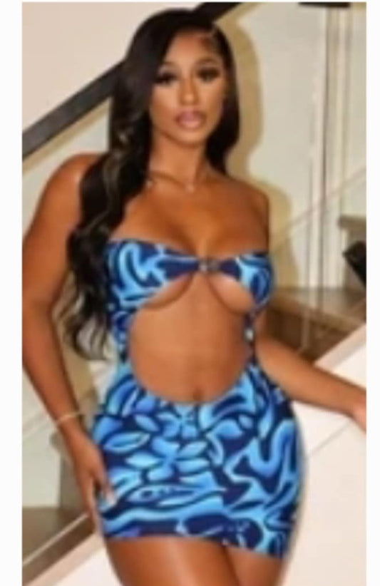 Cutout Blue Mini Dress