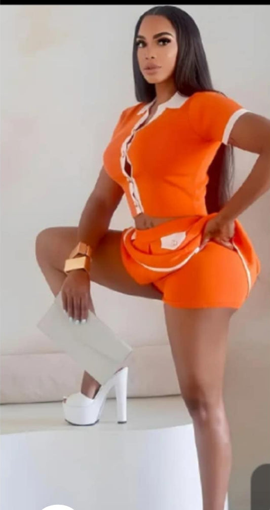 Skort Set with White Trim