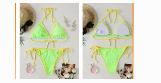 Bikini with Trim Contrast - Yellow