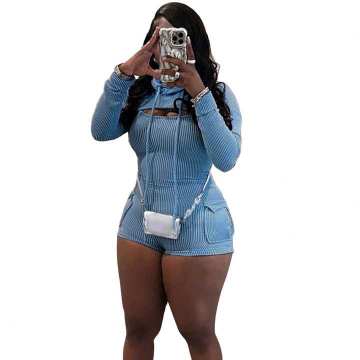 Textured 2PC Romper set with Shrug