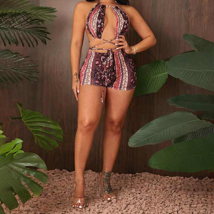 Halter top Paisley Short Set