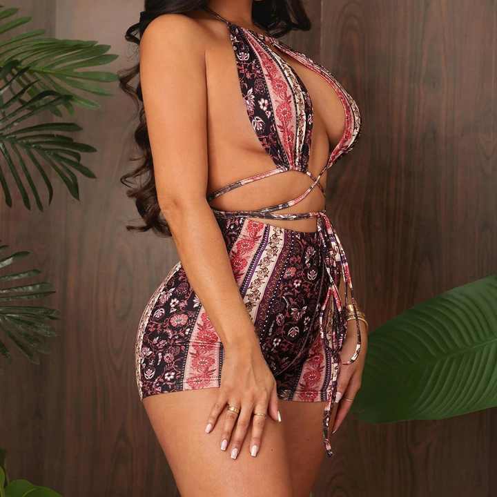Halter top Paisley Short Set
