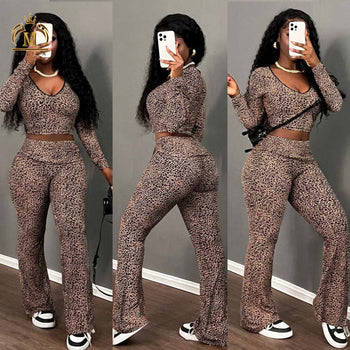 2PC  Cheetah lightweight Pant Set