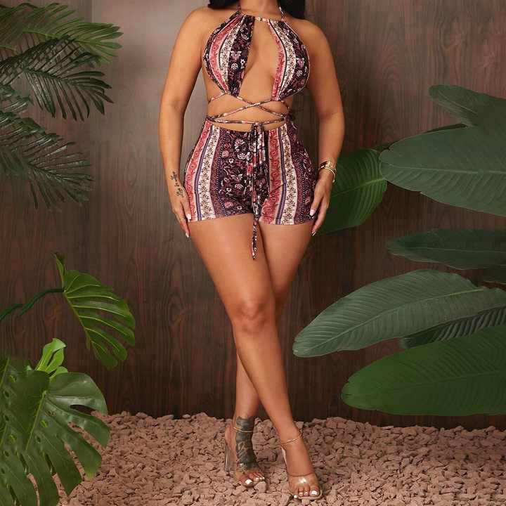 Halter top Paisley Short Set