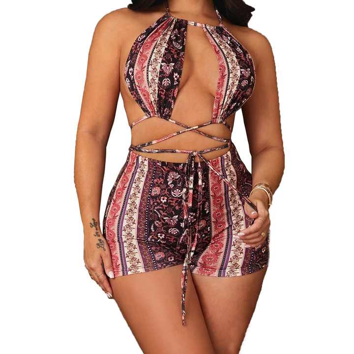 Halter top Paisley Short Set