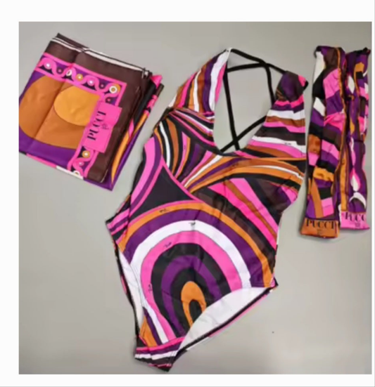 Designer swimwear 1pc 2 scarves