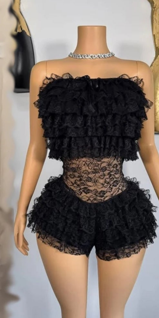 Lace Ruffle Romper