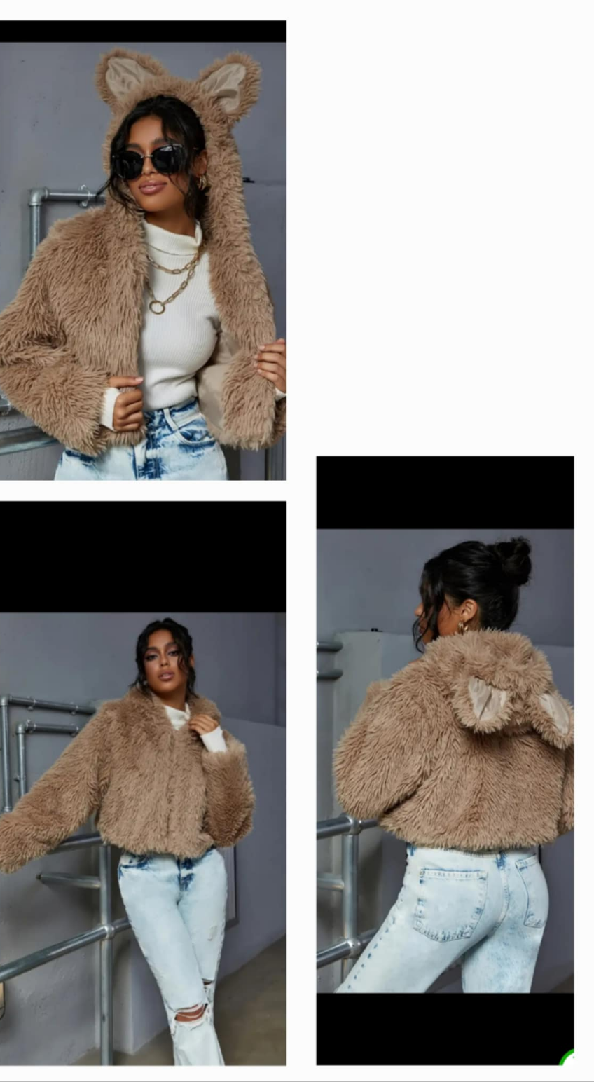 Faux FUR Rabbit EARS Jacket