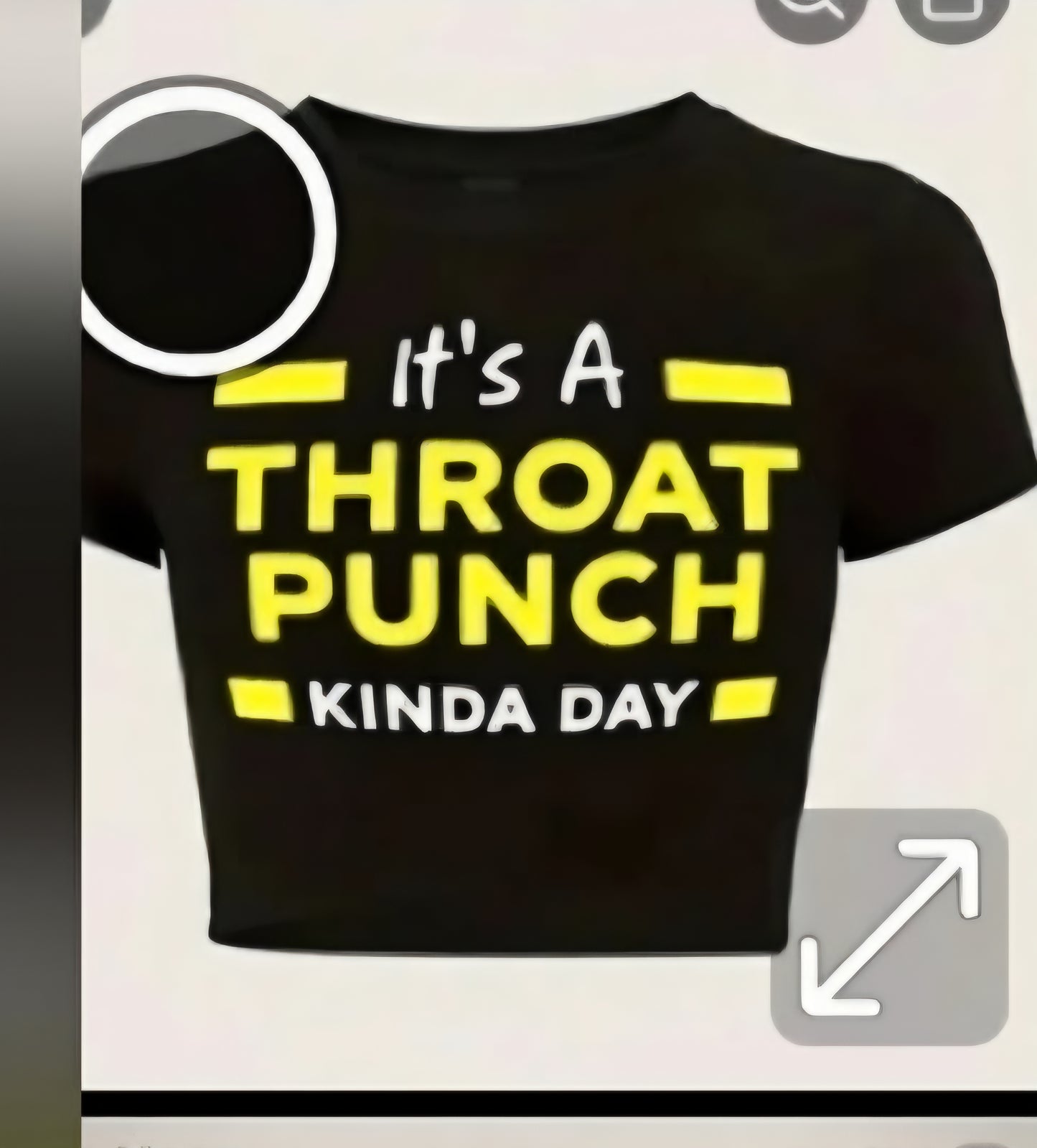 Black graphic tee featuring the phrase 'It's A THROAT PUNCH KINDA DAY' in bold yellow letters.