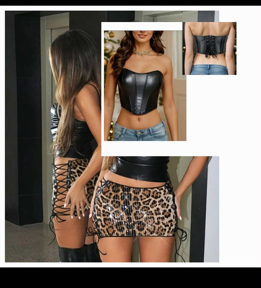 Cheetah laced shorts